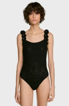 Женское черное боди Черный M Sandro SFPBD00060_Black