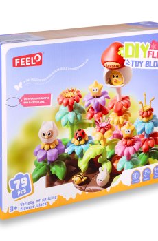 Детский конструктор FEELO TOYS Цветочная полянка, 79 деталей, от 3 лет (FL3101)
