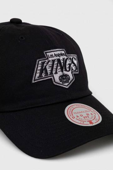 Хлопковая кепка Mitchell&Ness Los Angeles Kings цвет чёрный с аппликацией Хлопковая кепка Mitchell&Ness Los Angeles Kings цвет чёрный с аппликацией