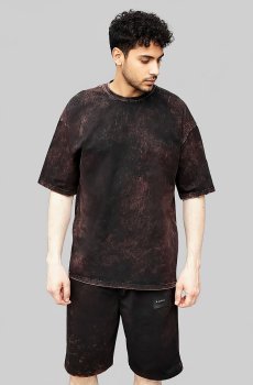 Комплект шорты + футболка коричневый оверсайз RC-K-4-brown