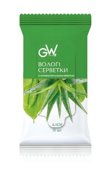 Влажные салфетки Green Way ФітоЛінія антибактериальные, с экстрактом алоэ, 15 шт