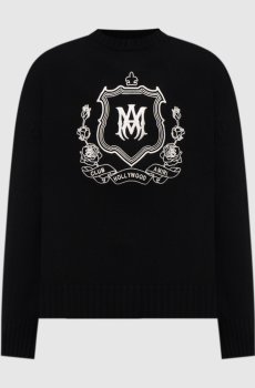 Черный свитер из шерсти с логотипом