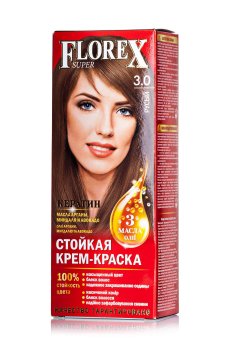 Стойкая крем-краска для волос Florex Super 3.0 Русый, 100 мл