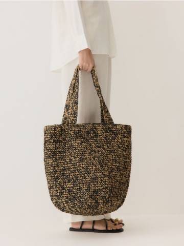 Reserved - Плетена сумка-шоппер - чорний - 386CN-99X Reserved - Плетена сумка-шоппер - чорний - 386CN-99X