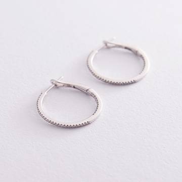 Золотые серьги - кольца с бриллиантами с240 Золотые серьги - кольца с бриллиантами с240