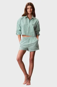 Женские зеленые шорты в полоску GRAPHIC Зеленый M Calvin Klein LV00QS7604