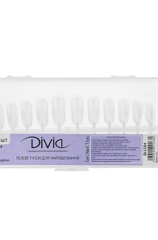 Гелевые типсы для наращивания ногтей Divia Gel Nail Tips Овал Di1584, 240 шт