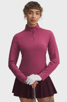 Женский розовый лонгслив UA Drive 1/4 Zip Розовый L Under Armour 6003797-659