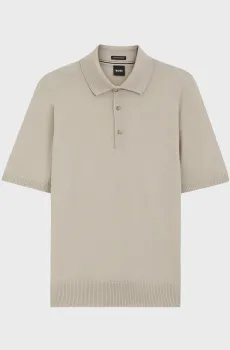 Мужское серое шерстяное поло Серый S BOSS 50560485;286