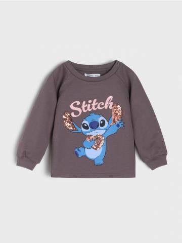 Світшот з декоративними паєтками Stitch - антрацитовий Світшот з декоративними паєтками Stitch - антрацитовий