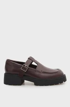 Женские темно-коричневые кожаные лоферы CHUNKY TBAR POL LTH Коричневый 36 Calvin Klein HW0HW03046