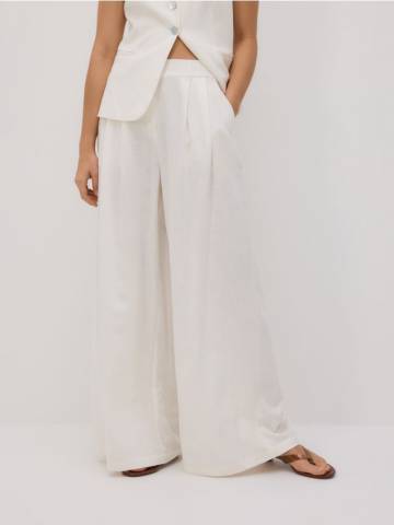 Reserved - Штани wide leg - білий - 1038P-00X Reserved - Штани wide leg - білий - 1038P-00X