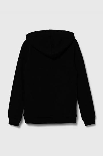 Детская хлопковая кофта Guess цвет чёрный с капюшоном с принтом J83Q14 KAUG0