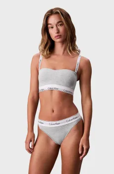 Женские серые трусики HIGH LEG TANGA Серый M Calvin Klein LV00QF8524