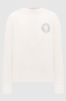 Бежевый свитшот с принтом логотипа