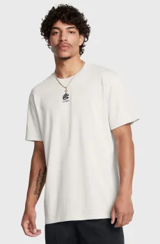 Мужская белая футболка Curry Hvyweight Logo Tee Белый M Under Armour 1387107-114