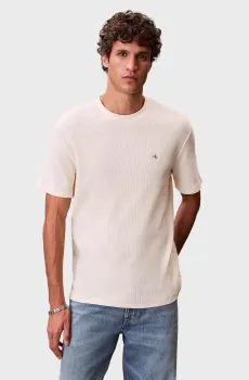 Мужская белая футболка WAFFLE WOVEN LABEL Белый S Calvin Klein Jeans LV04RD008G
