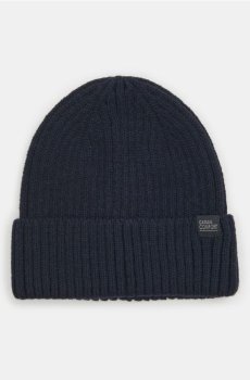 Шапка beanie з нашивкою - темно-синій