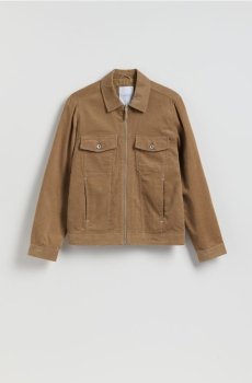 Reserved - Вельветова куртка з коміром - бежевий - 414HZ-80X