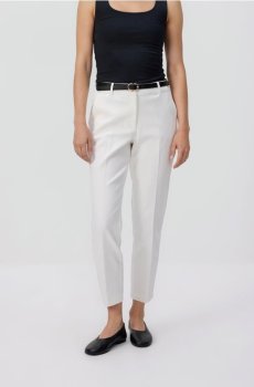 Reserved - Штани-сигарети з ременем - білий - 173IS-00X