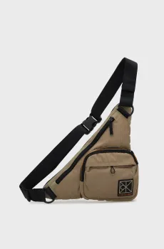Мужская бежевая поясная сумка UTILITY EMBLEM AOP Бежевый ONESIZE Calvin Klein LV04D3386G