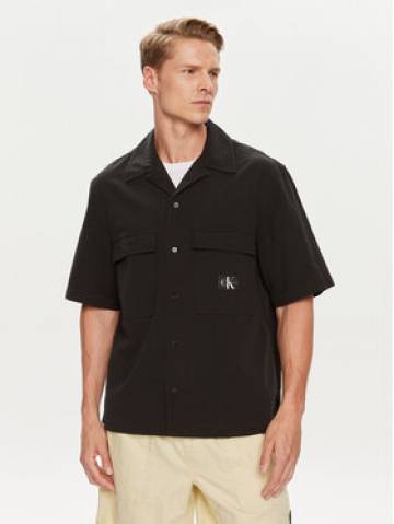 Calvin Klein Jeans Сорочка Seersucker J30J325175 Чорний Relaxed Fit Calvin Klein Jeans Сорочка Seersucker J30J325175 Чорний Relaxed Fit