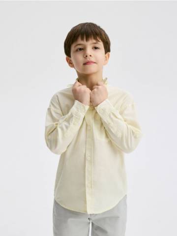 Reserved - Сорочка oversize із додаванням льону - світло-жовтий - 8970X-10X Reserved - Сорочка oversize із додаванням льону - світло-жовтий - 8970X-10X