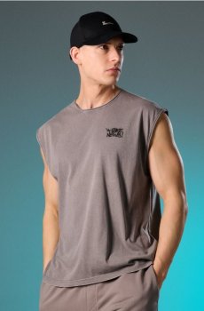 Хлопковый танк-топ - середньо-сірий