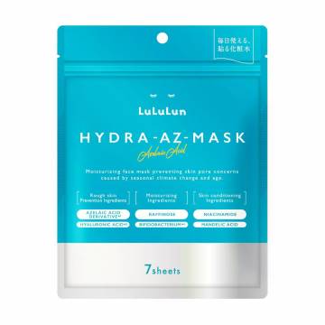 Тканевая маска для лица Lululun Hydra-Az-Mask Azelic Acid с азелаиновой кислотой и пробиотиками, 7 шт Тканевая маска для лица Lululun Hydra-Az-Mask Azelic Acid с азелаиновой кислотой и пробиотиками, 7 шт