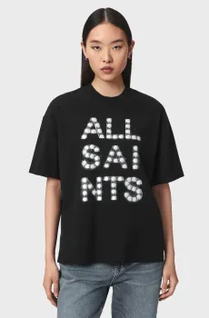 Женская черная футболка NEON ETTA Черный S AllSaints W023JF