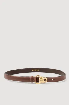 Женский коричневый кожаный ремень Коричневый M Sandro SFACE00434_BrownSS26