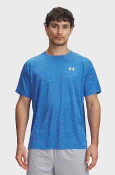Мужская синяя футболка UA Tech Textured SS Синий S Under Armour 1382796-402