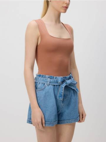 Reserved - Жіночі шорти та пояс - синій - 9313H-50J