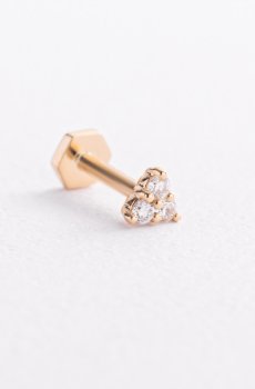 Одиночная золотая серьга для хеликса (бриллианты) сб0685ca