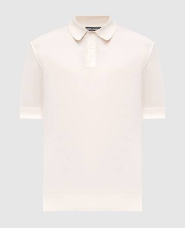 Бежевое поло из кашемира с эффектом изнанки