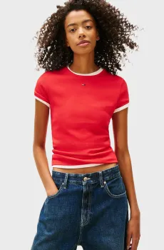 Женская красная футболка ESSENTIAL Красный XS Tommy Jeans DW0DW17383