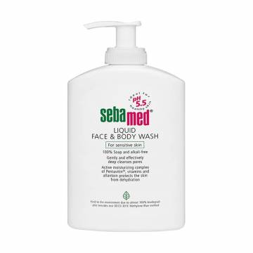 Жидкое очищающее средство для лица и тела Sebamed Sensitive Skin Liquid Face & Body Wash, 1 л Жидкое очищающее средство для лица и тела Sebamed Sensitive Skin Liquid Face & Body Wash, 1 л
