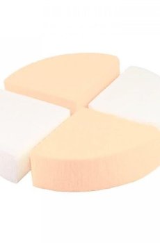 Набор спонжей для макияжа Cosmo Shop Круг сегментированный, бело-бежевый, 4 шт (CS053WB)