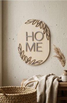 Підвісна декорація з написом Home - різнобарвний
