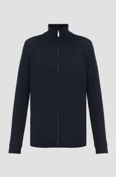 Мужской темно-синий шерстяной кардиган Синий XXL Karl Lagerfeld 544399.655004;690