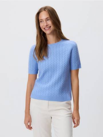 Reserved - Вовняний джемпер - світло-блакитний - 129GS-50X