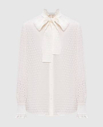 Белая блузка из шелка в узор Белая блузка из шелка в узор