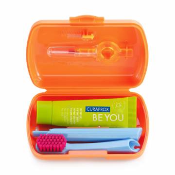 Дорожный набор для ухода за ротовой полостью Curaprox Be You оранжевый, 6 единиц