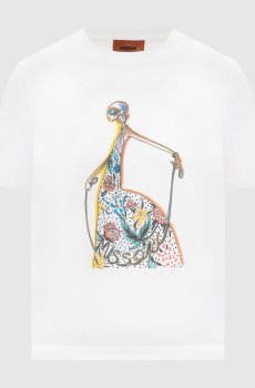 Белая футболка с принтом логотипа