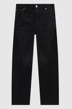Черные джинсы с эффектом потертости