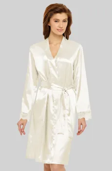 Женский белый шелковый пеньюар Белый 40 MARC&ANDRE S20-01SS101-S