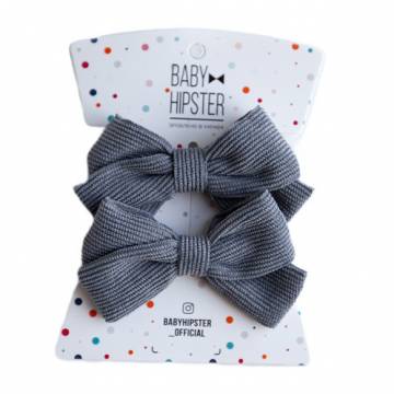 Бантики Baby Hipster Мікровельвет сірий 2 штуки (2110000049225)