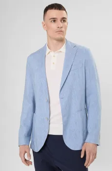 Мужской голубой льняной блейзер Голубой 60 BOSS 50561906;466