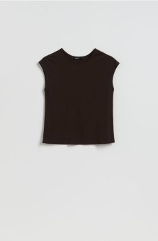 Reserved - Топ з модалу - темно коричневий - 345HT-89X