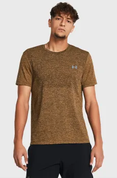 Мужская коричневая футболка UA SEAMLESS STRIDE SS Коричневый S Under Armour 1375692-804